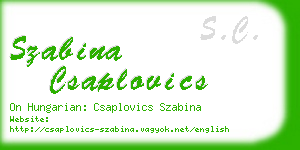 szabina csaplovics business card